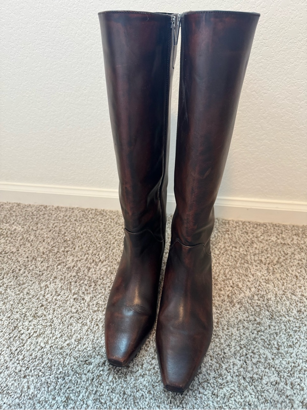 Vince Camuto Dark Caramel Leather Knee Boot